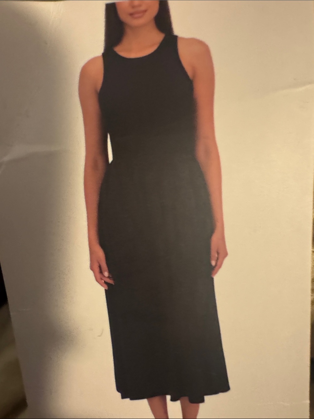 DKNY Black Sleeveless Midi Dress
